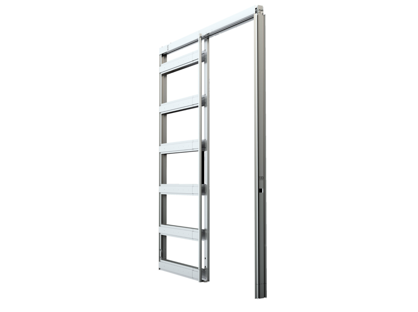 ONE (German measures) Sliding pocket door with wooden doorposts, plasterboard | PROMANI