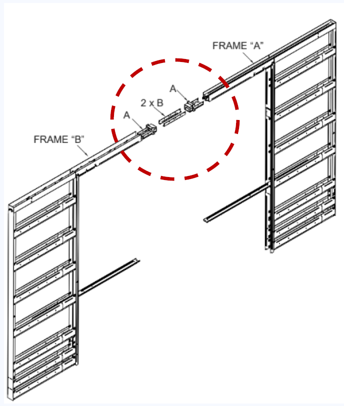 TWIN Verbindungselement für Doppelschiebetüren für Einbauset ONE | PROMANI