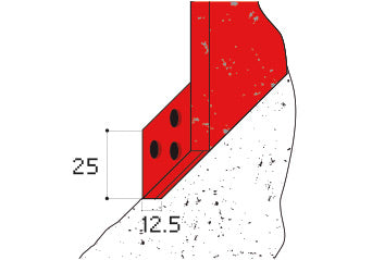 Baguette d’arrêt en acier galvanisé 25x12,5mm