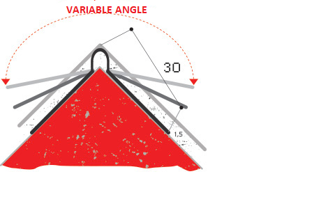 Kantenprofil aus verzinktem Stahl mit variablem Winkel 30x30mm | I PROFILI